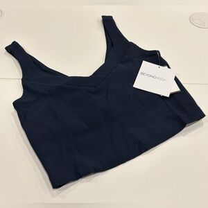 Beyond Yoga Women's XL Impulse Ribbed Cropped Tank Noctural Navy Blue NWT Crop